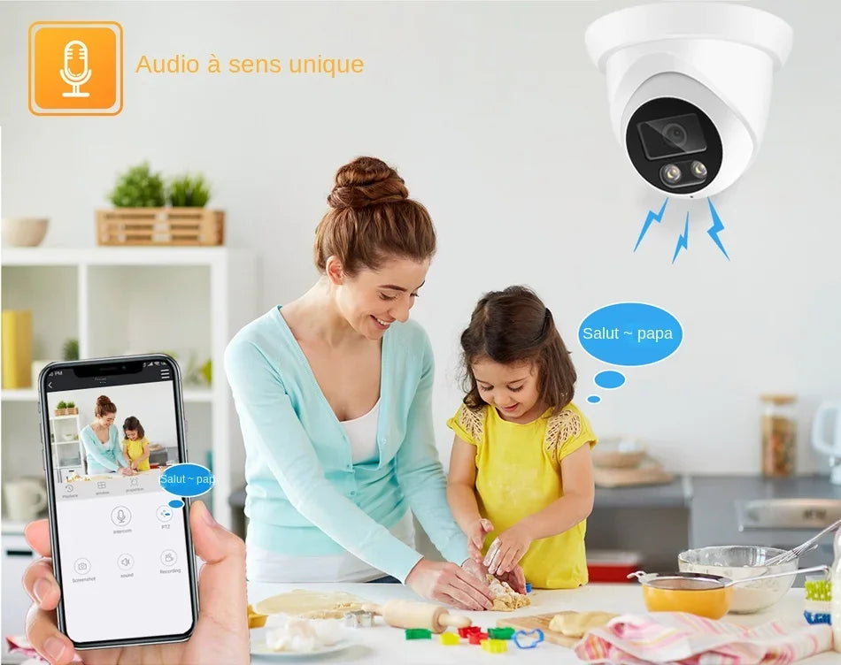 Caméra De Surveillance Extérieure 8MP 4K Avec Vision Nocturne Couleur